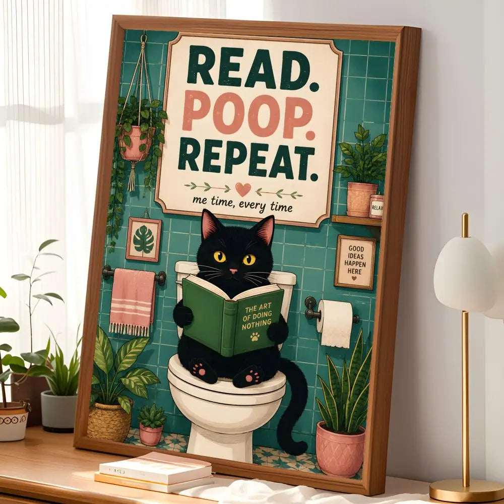 Funny Cat Slogan Self-Stick PVC Wall Art Poster – Waterproof Wall Art Poster Axl