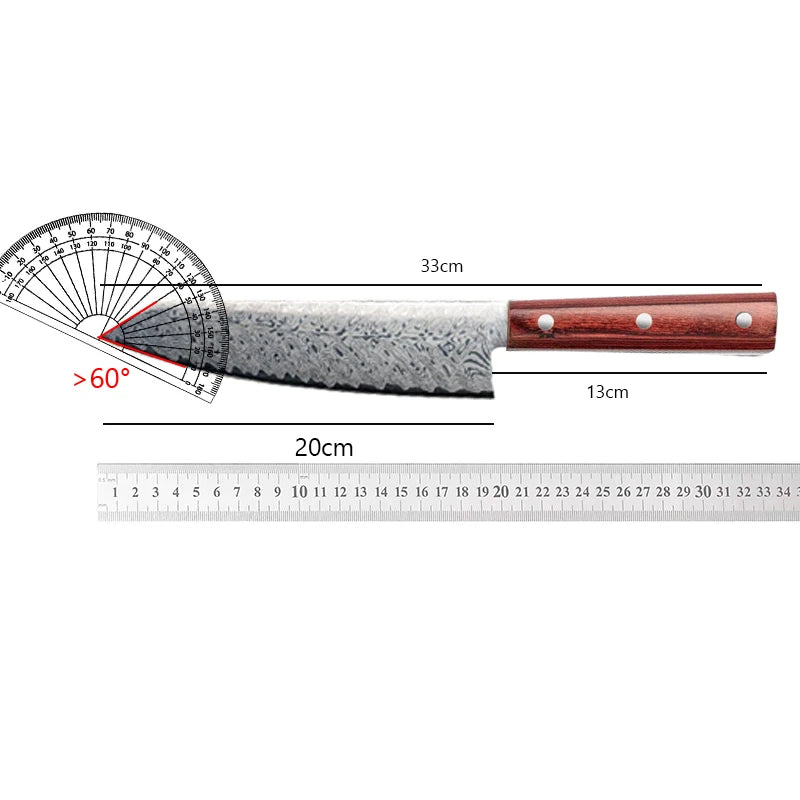 Japanese Chef's Knife – Sharp Stainless Steel & Wood Handle Chef's Kitchen Knife Axl