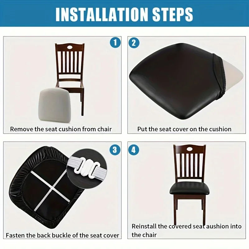 PVC Dining Chair Seat Covers – Detachable & Waterproof Dining Chair Covers Axl