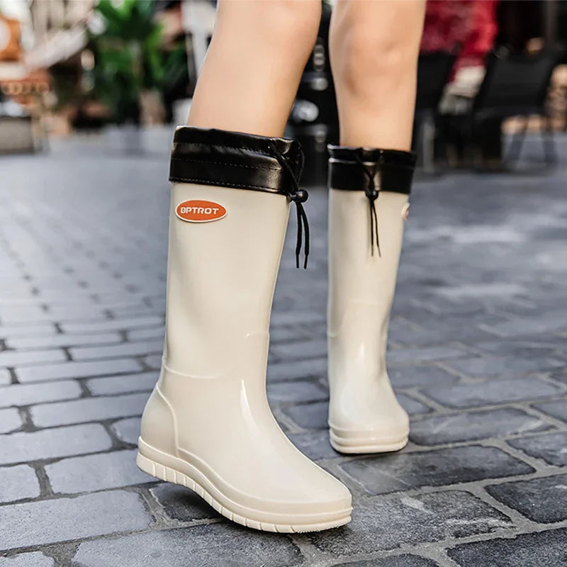 Women's Waterproof Mid-Calf Rain Boots – Slip-On Platform Women's Rain Boots Axl