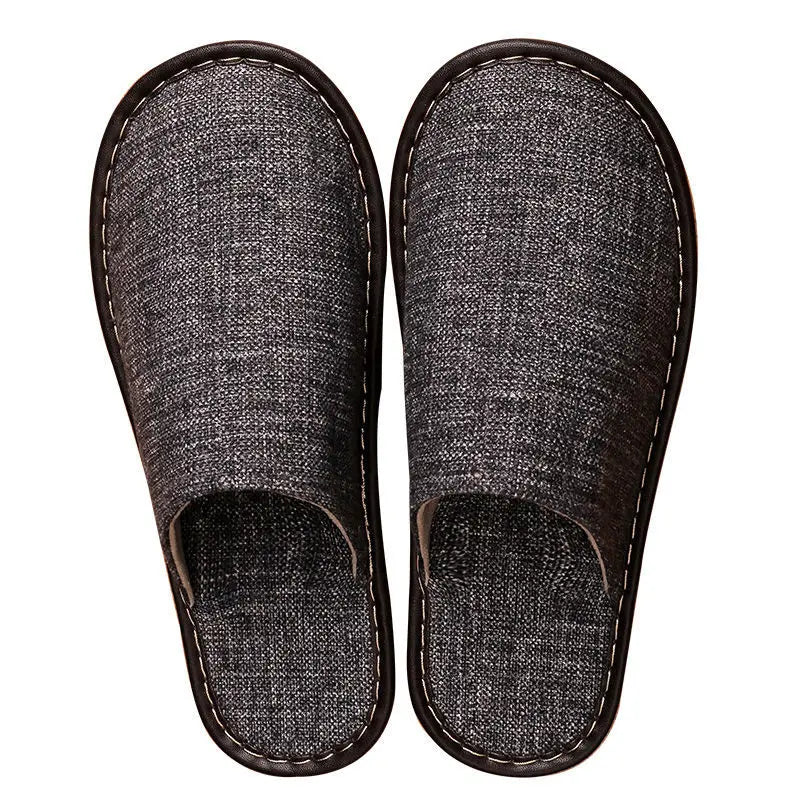 Lorilury Closed Toe Canvas Indoor Slippers – Unisex Flat Slides Indoor Canvas Slippers Axl