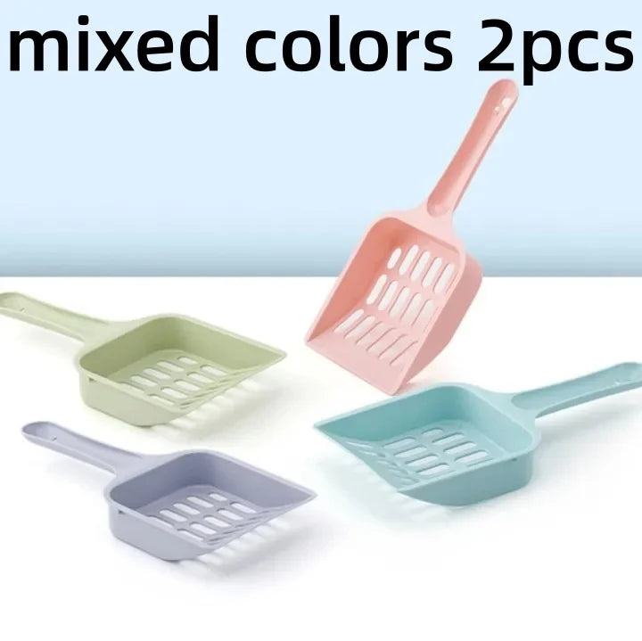 2-Pack Cat Litter Scoop – Fine Pore Plastic Sifting Shovel Cat Litter Scoop Axl mixed colors 2pcs