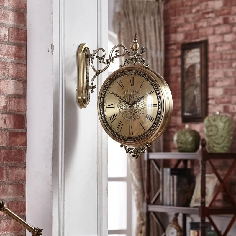 Nordic 3D Double-Face Silent Wall Clock – 42cm Metal Decor Wall Clock Axl