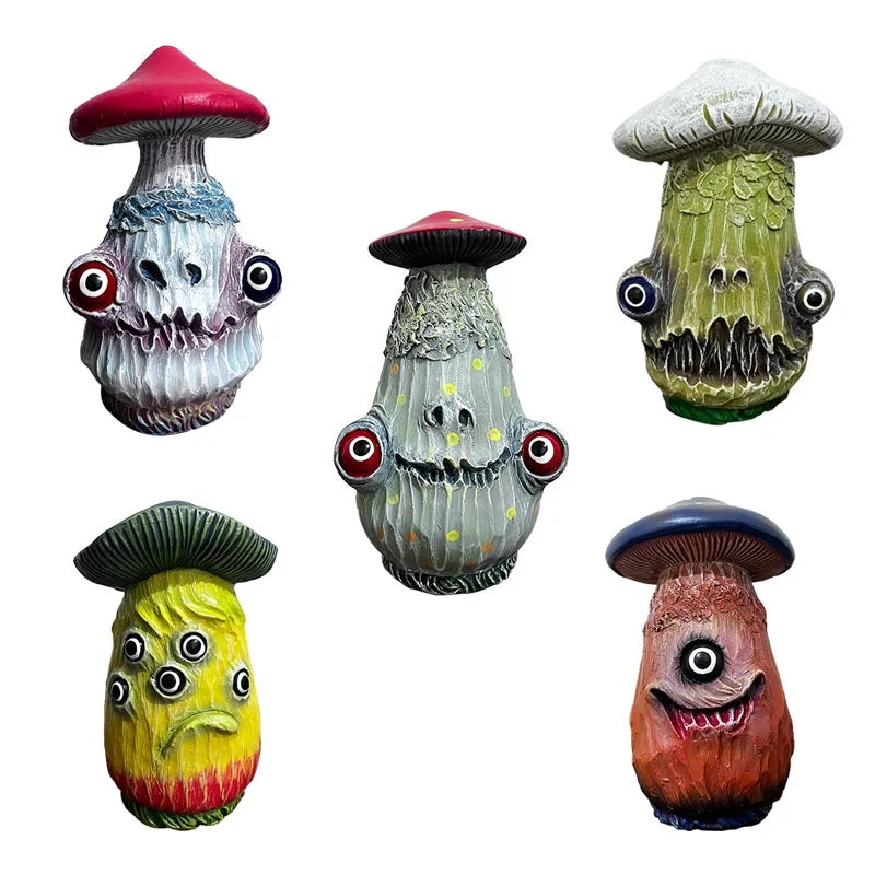 Halloween Skull Mushroom Resin Sculpture – Spooky Home Decor Resin Sculpture Axl