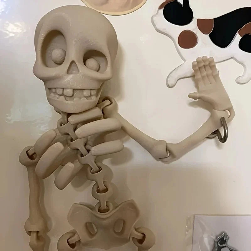 Poseable Skull Fridge Magnet – Funny Halloween Quirky Decor Novelty Fridge Magnet Axl