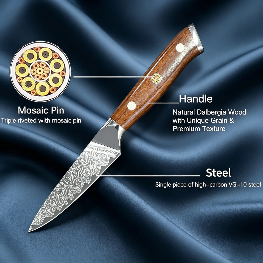 67-Layer Damascus Steel Paring Knife – Sharp Kitchen Chef Knife Damascus Paring Knife Axl