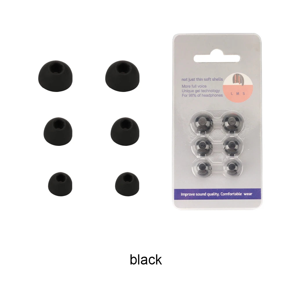 Silicone Earbud Covers for JBL Endurance Peak 3 – 3 Pairs Earbud Ear Tips Axl black