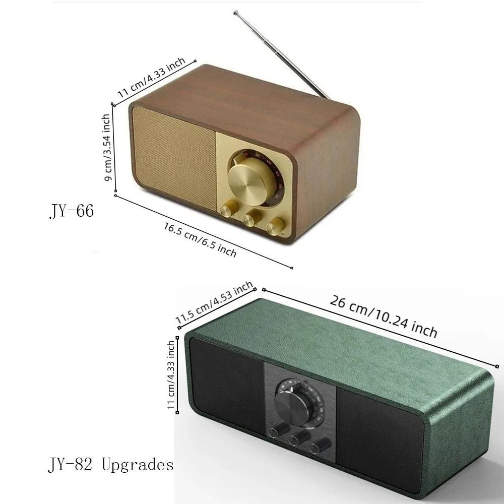 Retro Bluetooth 5.0 Speaker FM Radio Vintage Wood Design Retro Bluetooth Speaker Axl