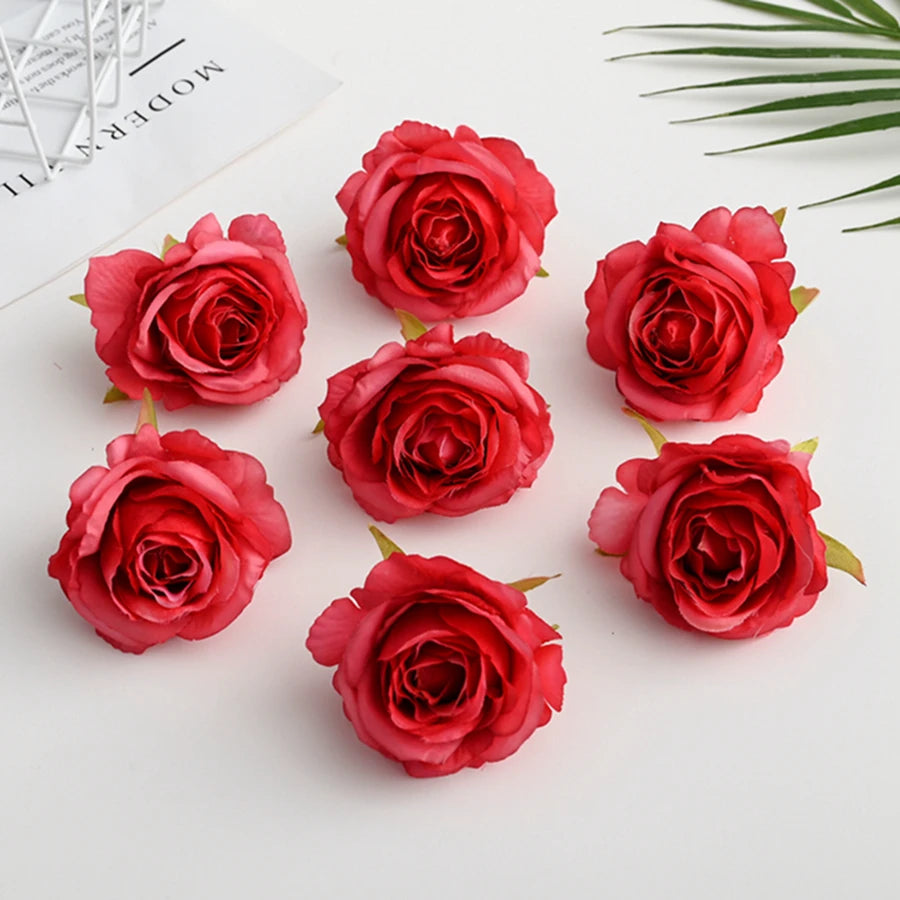 Silk Rose Flower Heads 10 Pcs – Wedding, Wreath & DIY Crafts Artificial Silk Flowers Axl Color 2 10 Pieces
