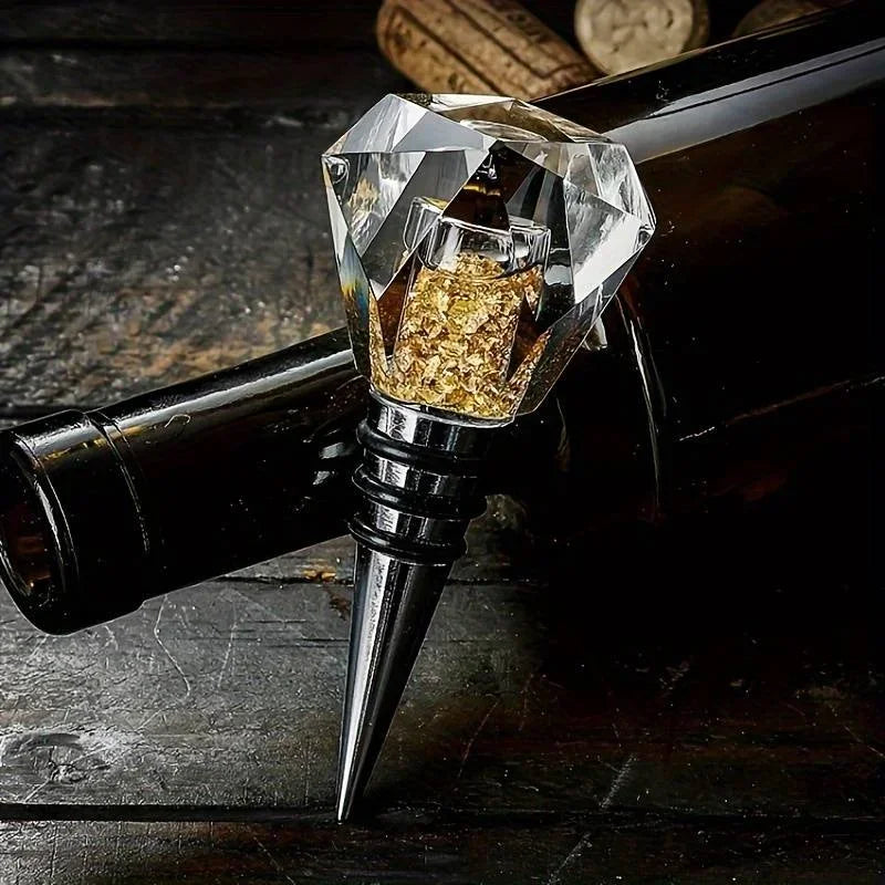 Crystal Glass Wine Stopper – Diamond Luxury Bottle Seal Wine Stopper Axl Style C