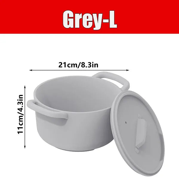 Silicone Microwave Steamer Bowl with Lid – 40oz Veggie Cooker Microwave Steamer Axl Grey-L