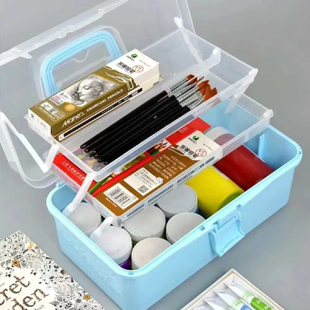 Foldable Plastic Storage Box – Makeup, Jewelry & Nail Organizer Storage Organizer Box Axl