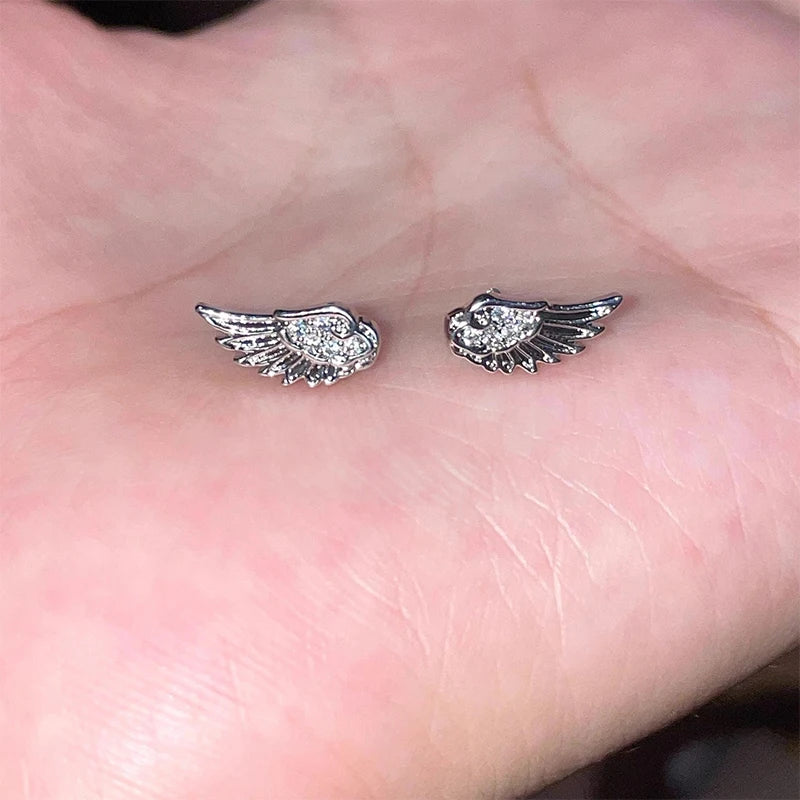 Vintage Angel Wings Stud Earrings – Punk Couple Jewelry Gift Stud Earrings Axl