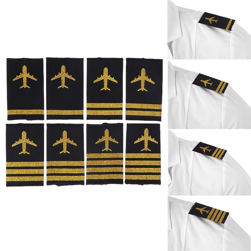 Pilot Uniform Epaulettes – Shoulder Rank Badges, 1 Pair Uniform Epaulettes Axl