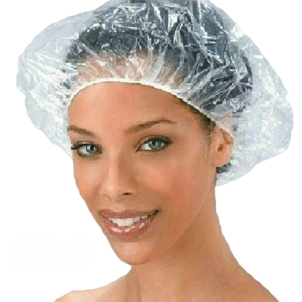 100-Pack Disposable Shower Caps – Waterproof Elastic Bathing Caps Disposable Shower Caps Axl