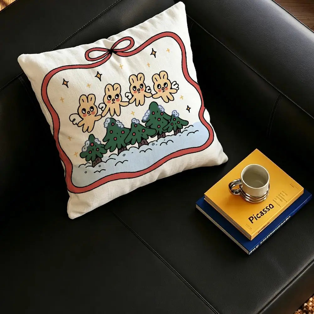 Natural Linen Cushion Cover Set | Printed Pillow Cover 6 Sizes Linen Cushion Cover Axl