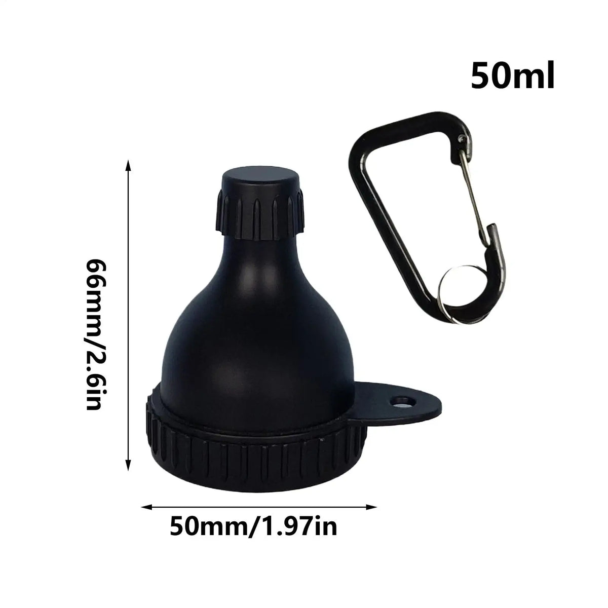 Mini Portable Protein Powder Funnel Container with Carabiner Supplement Storage Container Axl