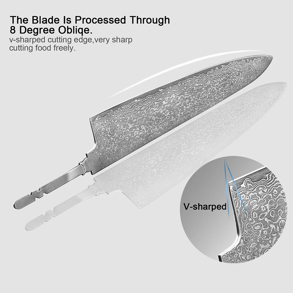Damascus Knife Blanks 1–9 PCS | 67-Layer VG10 Steel DIY Blades Damascus Knife Blanks Axl