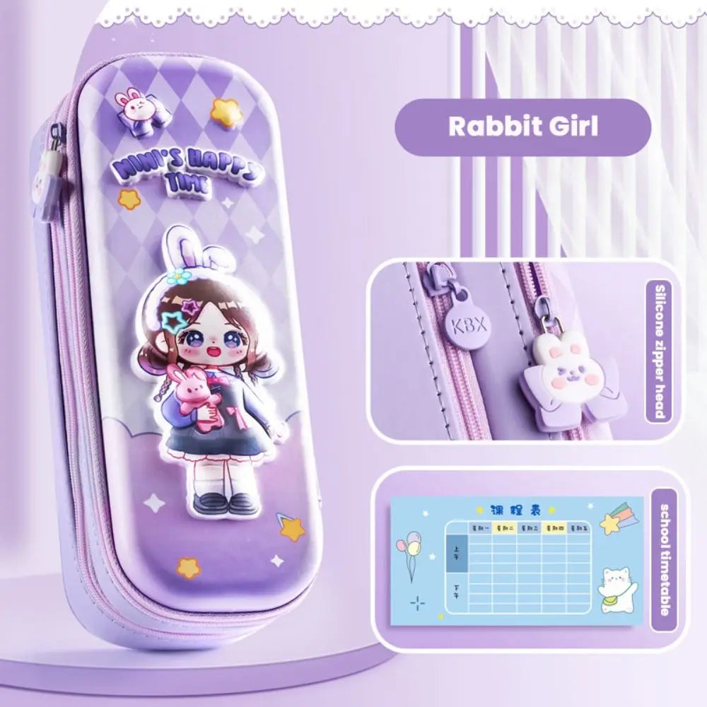 Capybara 3D Pencil Case – Double Layer Large Capacity Pen Box Pencil Case Axl Rabbit Girl