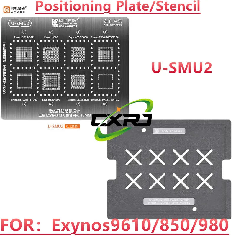 BGA Reballing Stencil for Samsung Exynos CPU & RAM Chips BGA Reballing Stencil Axl U-SMU2 Combination China Mainland