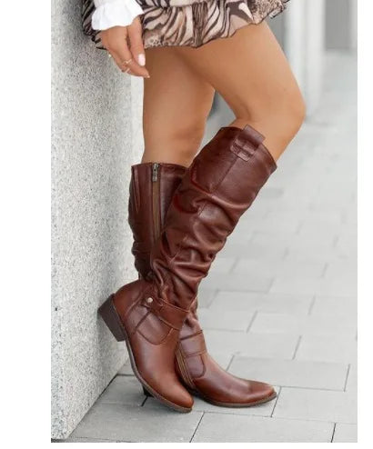 Women's Suede Ankle Boots – Low Heel Western Cowboy Booties Women's Ankle Boots Axl red -1 34