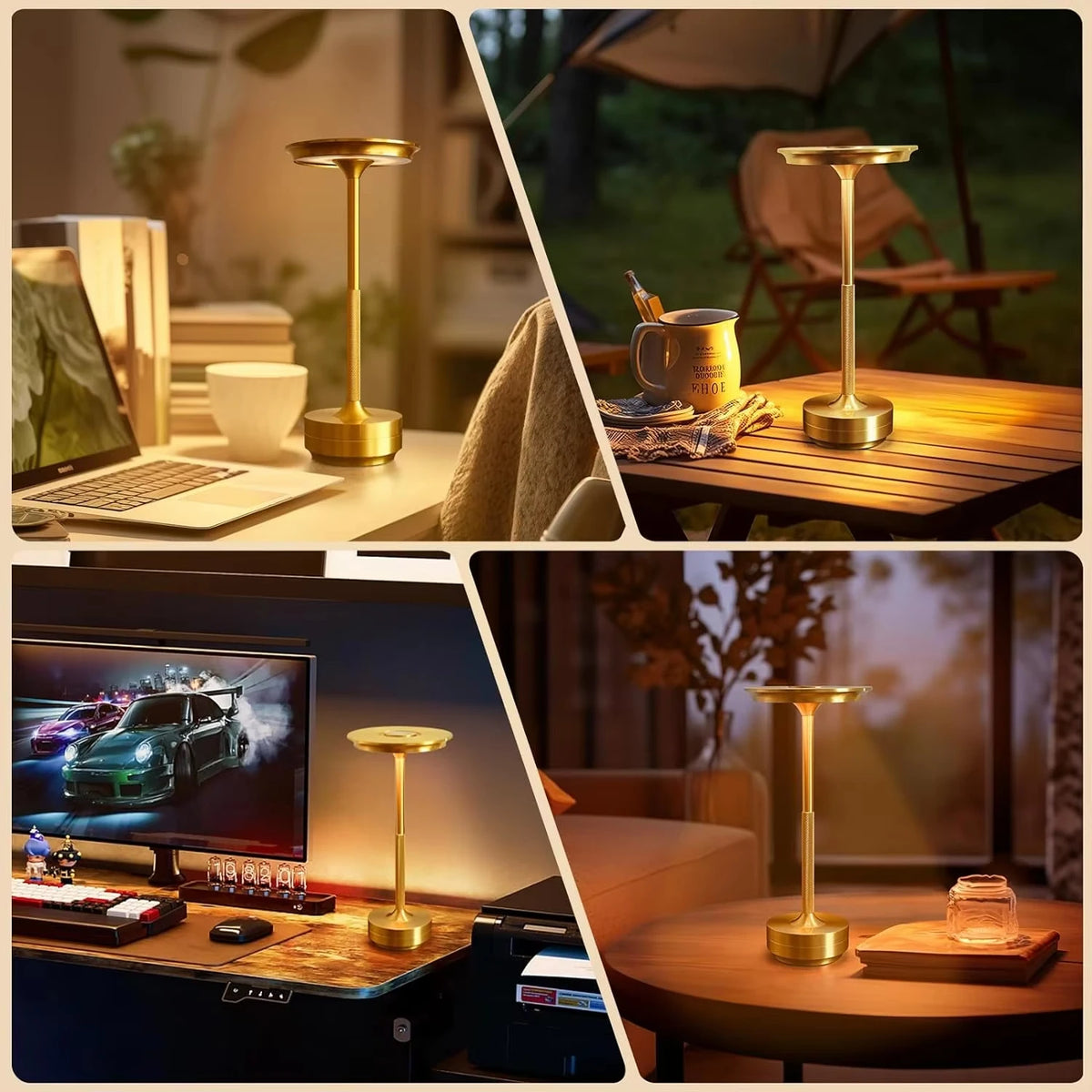 USB Rechargeable LED Desk Lamp | Touch Dimming 3 Color Modes LED Table Lamp Axl