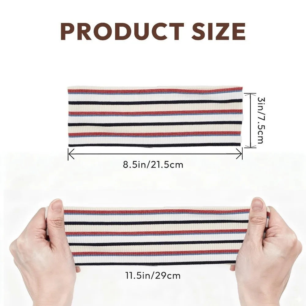 Wide Elastic Striped Sports Headband – Non-Slip Yoga & Tennis Sports Headband Axl