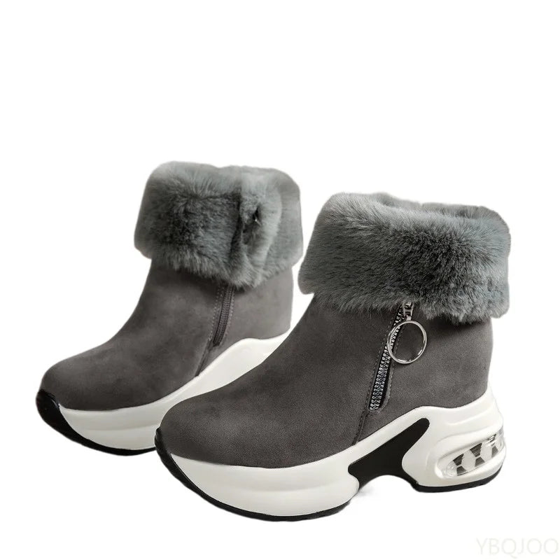 Women's Winter Ankle Boots – Anti-Slip Thick Sole Zip-Up Women's Ankle Boots Axl
