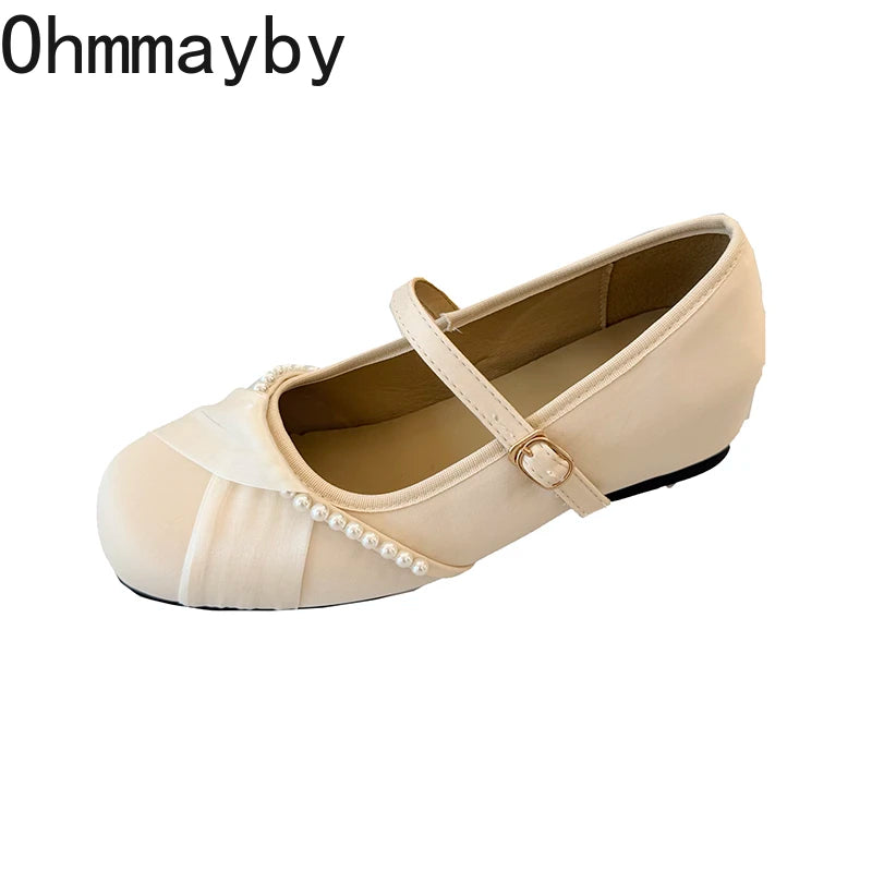Satin Mary Jane Flats – Women's Elegant Party Dress Shoes Mary Jane Flats Axl