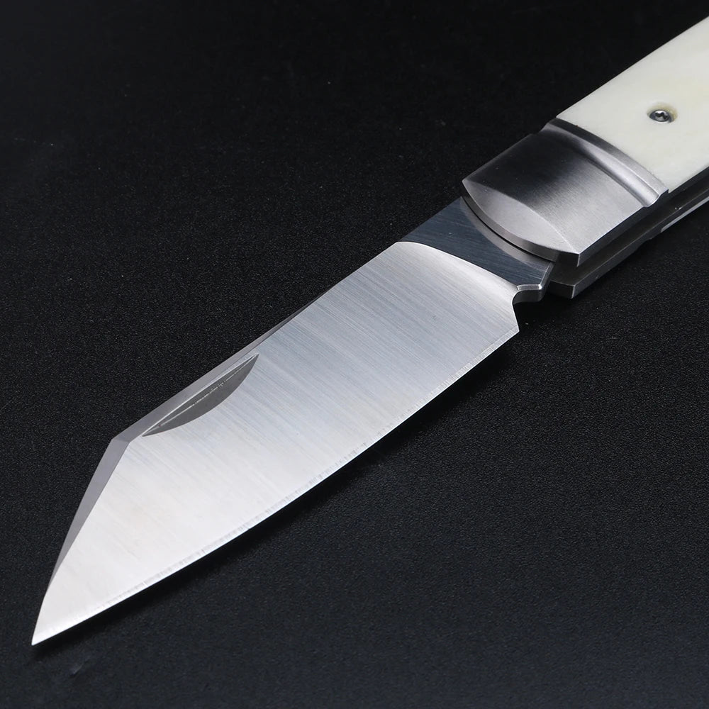 XUAN FENG D2 Steel Folding Knife – Bull Bone Handle EDC Pocket Folding Pocket Knife Axl