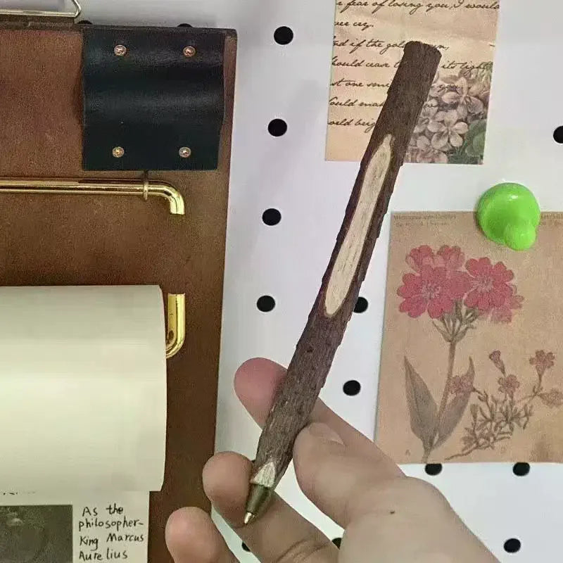 Vintage Wooden Clipboard & Kraft Paper Roll Notebook Set Clipboard Notebook Set Axl