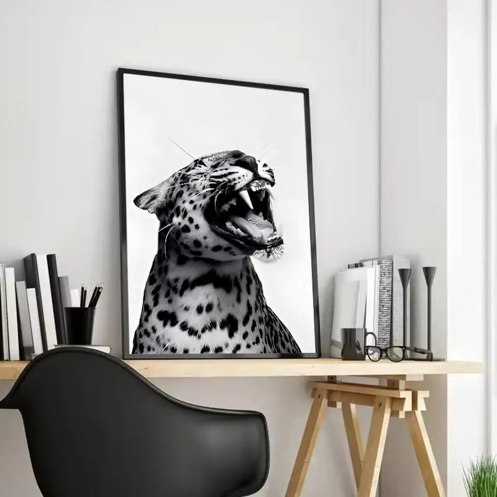 Women & Leopard Canvas Wall Art – Unframed Poster | Home Decor Canvas Wall Art Axl Black12 15X20cmFrameless