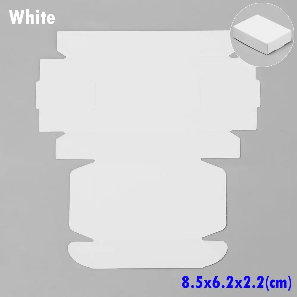 10-Pack Kraft Paper Gift Boxes – 9 Sizes Brown White Black Gift Packaging Boxes Axl white-8.5x6.2x2.2cm