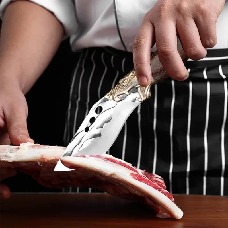 InLeung Hand Forged Boning Knife – Wood Handle Chef Knife Boning Kitchen Knife Axl