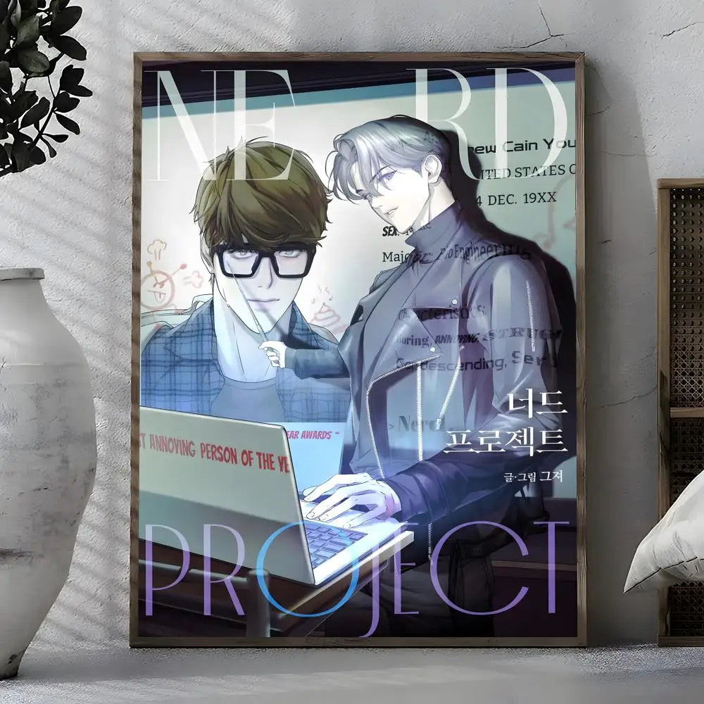Webtoon BL Art Poster – Self-Adhesive Waterproof Wall Sticker Wall Art Poster Axl White02 40X50cmNoframe