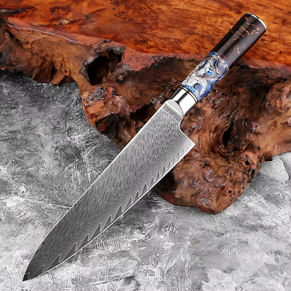 XITUO Damascus Steel Chef Knife Set | VG10 Japanese Kitchen Knives Damascus Knife Set Axl