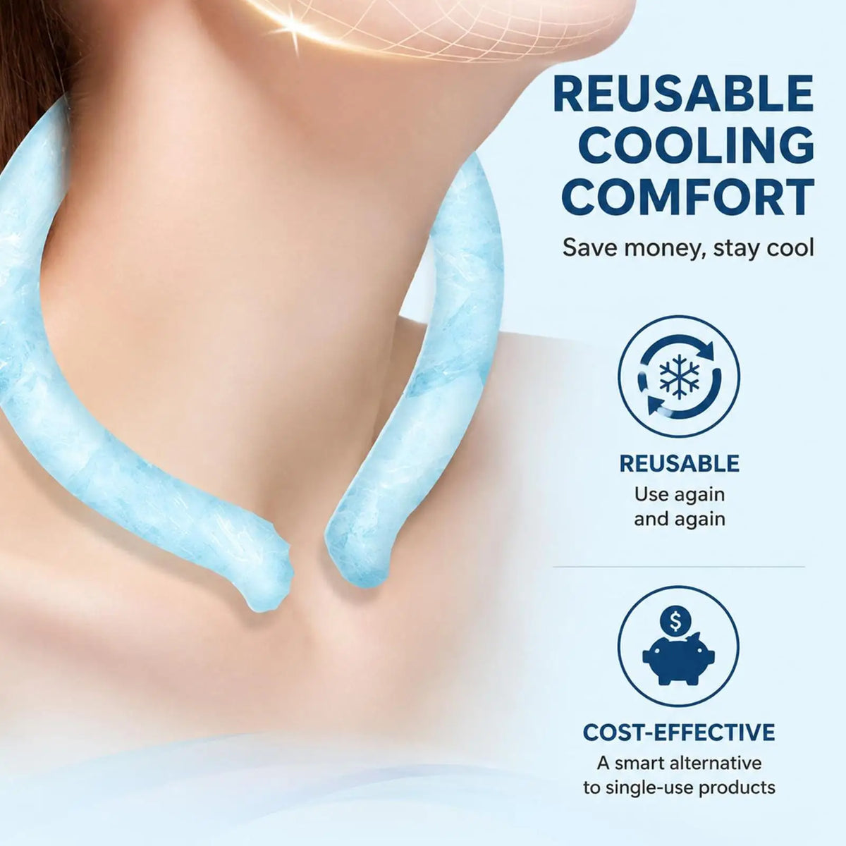 Neck Cooling Ring – Reusable Gel Ice Pack for Hot Weather Neck Cooling Ring Axl