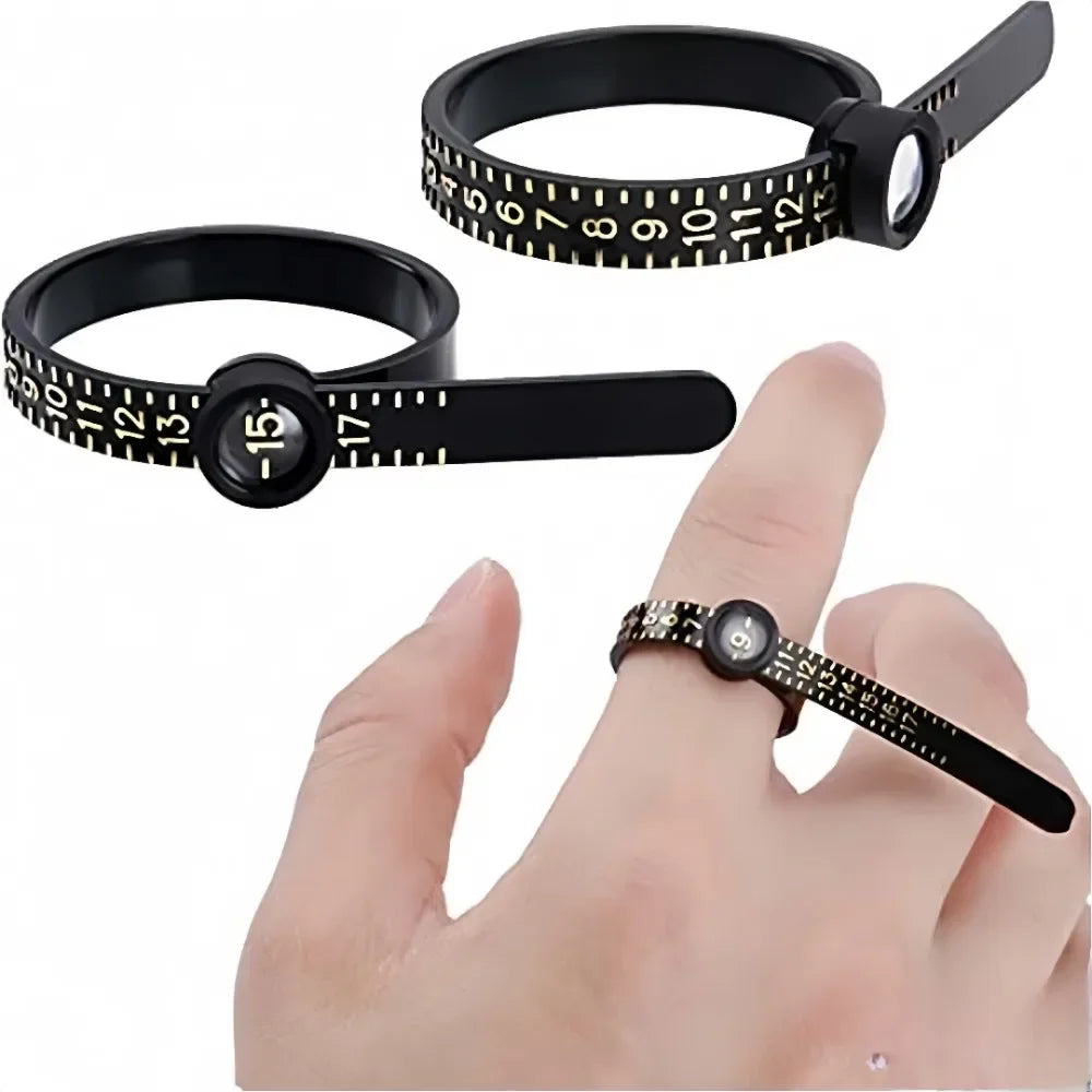 Ring Sizer Tool with Magnifying Glass – US Sizes 1–17 Ring Sizer Tool Axl