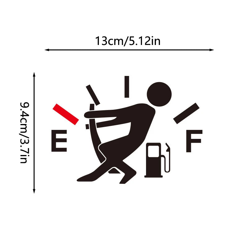 Funny Fuel Gauge Empty Car Sticker – Waterproof PET Decal Car Decal Sticker Axl