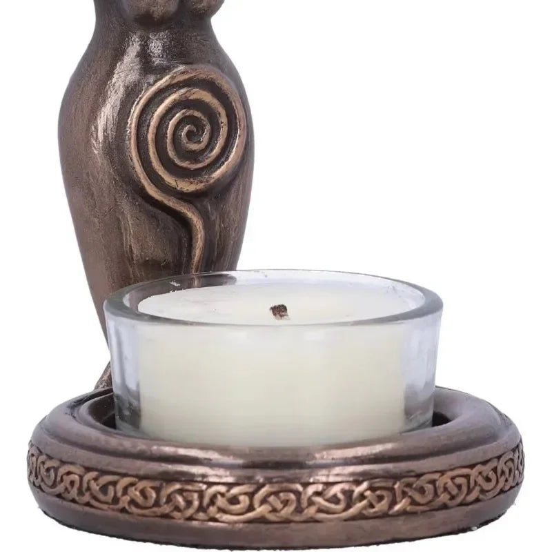 Resin Candlestick Holder Figurine – Retro Home Decor Statue Resin Figurine Decor Axl