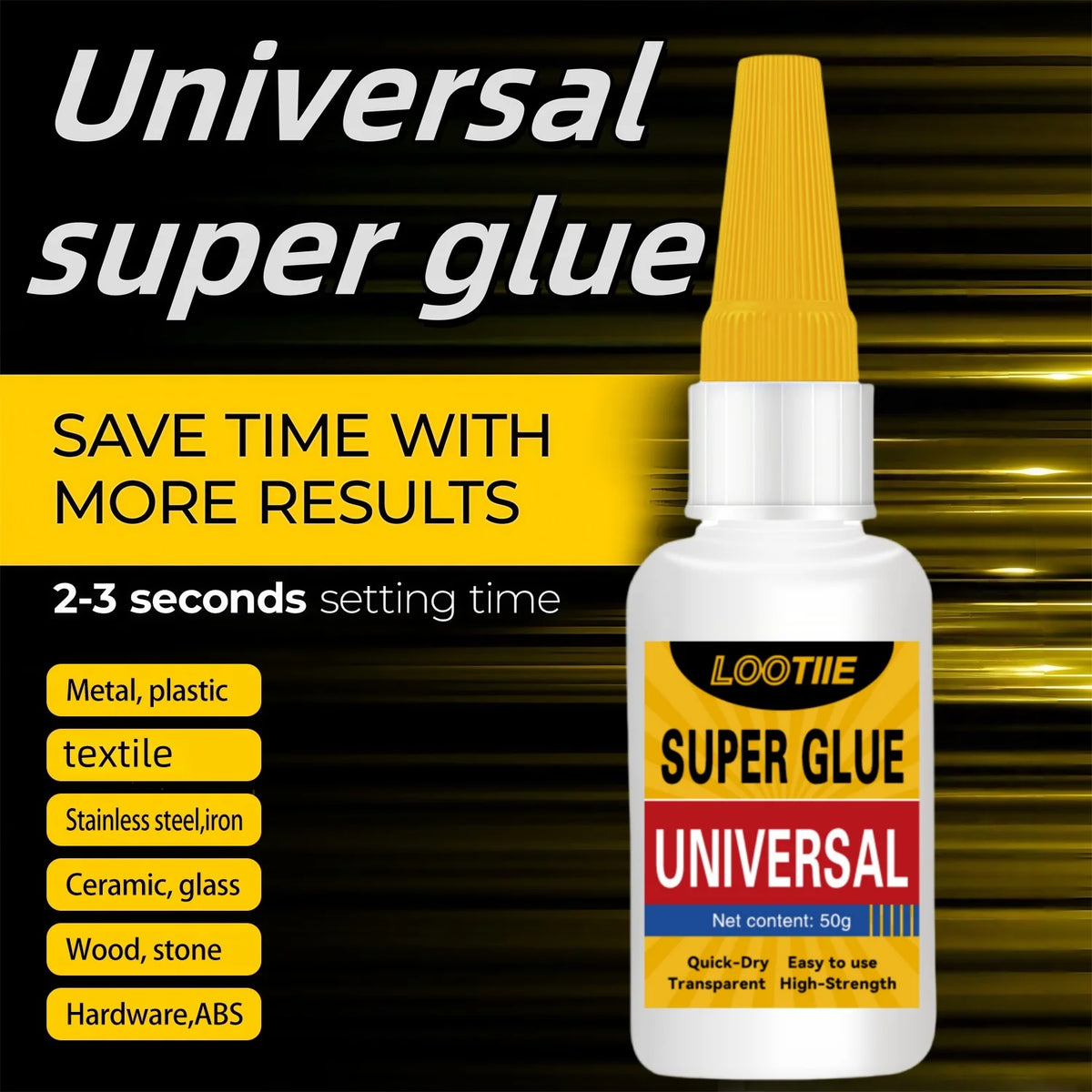 50g Multi-Purpose Super Glue – Clear Instant Bond Adhesive Super Glue Adhesive Axl 1pc