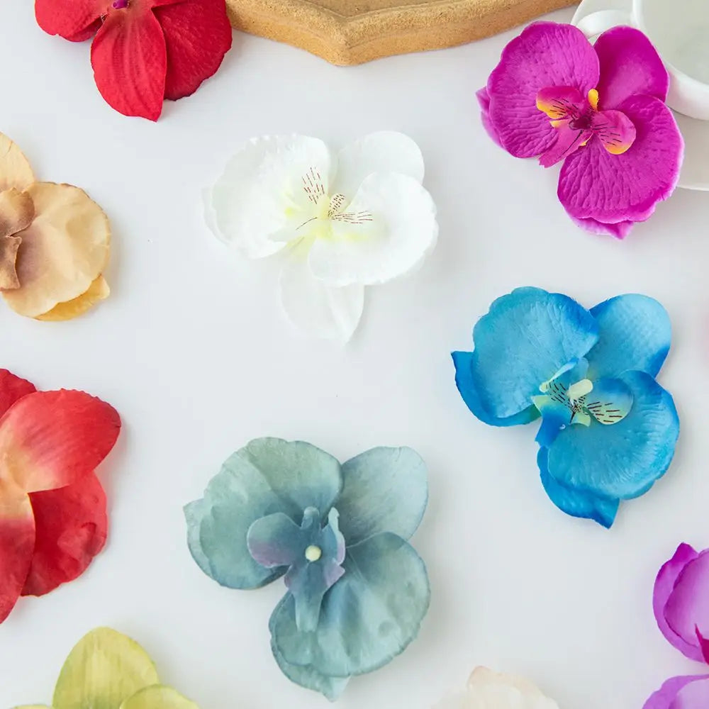 Artificial Silk Orchid Flower Heads 20/40 Pcs – DIY Decor Artificial Flower Heads Axl
