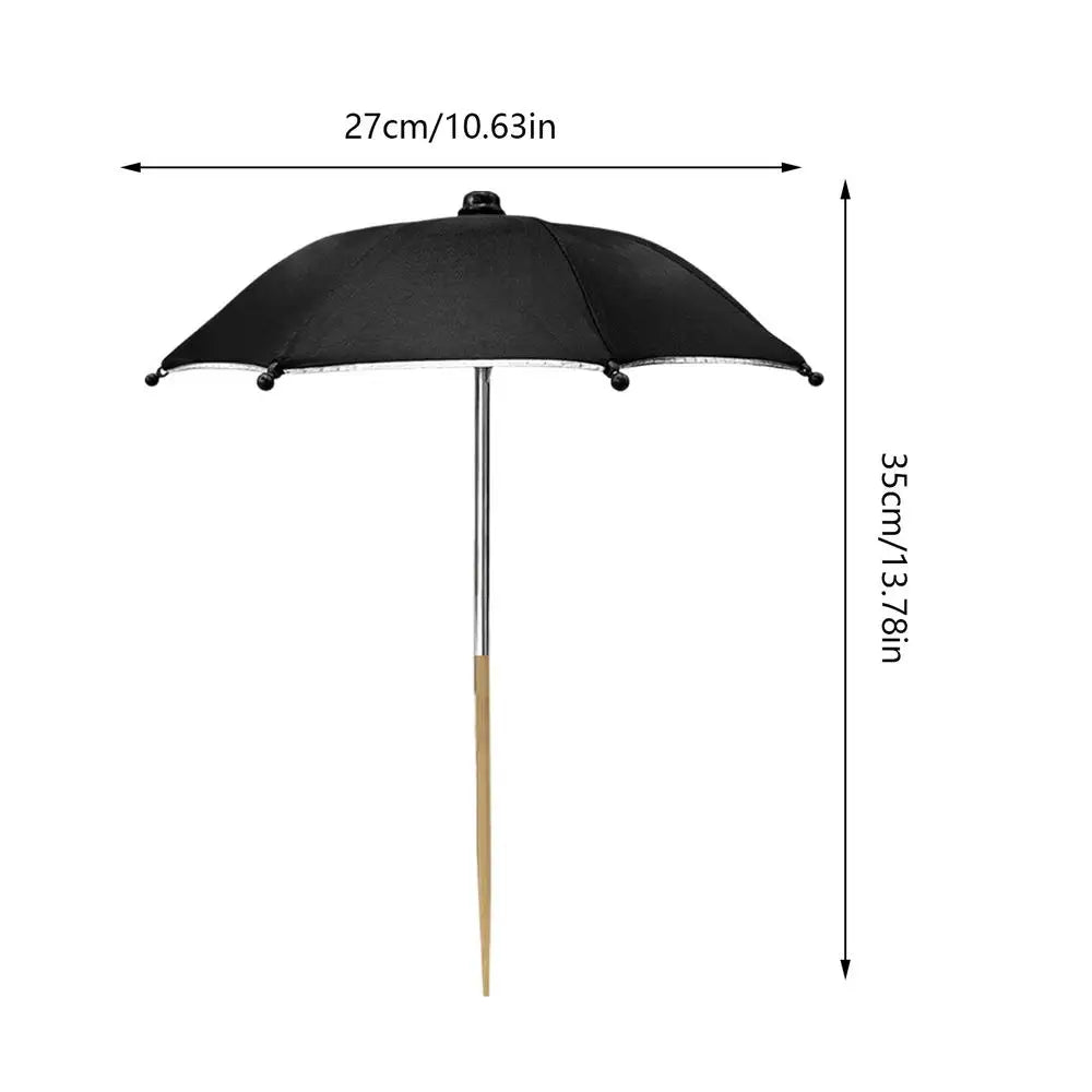 Mini Plant Umbrella UV Cover – Garden Shade Stake Outdoor Garden Shade Umbrella Axl Black