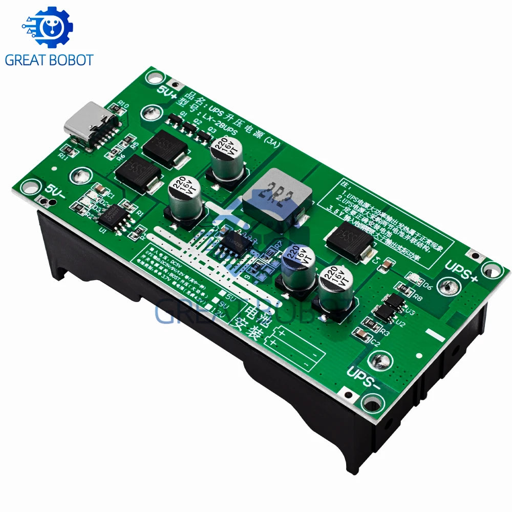 Type-C 15W 18650 Lithium Battery Charger Module DC-DC Boost UPS Battery Charger Module Axl