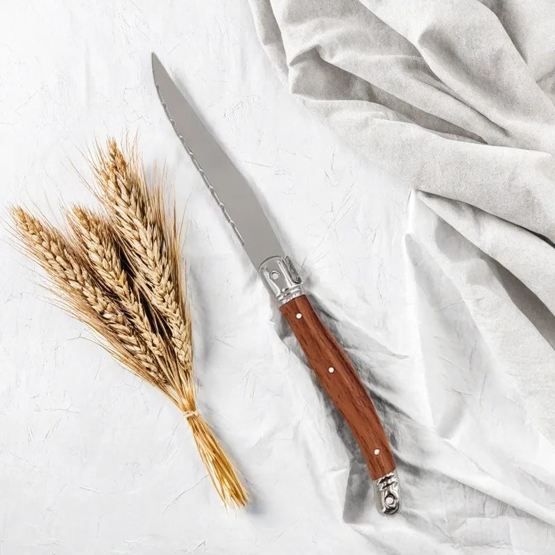 Laguiole Steak Knife Set 1–8 Pcs | Serrated Stainless Steel Steak Knife Set Axl