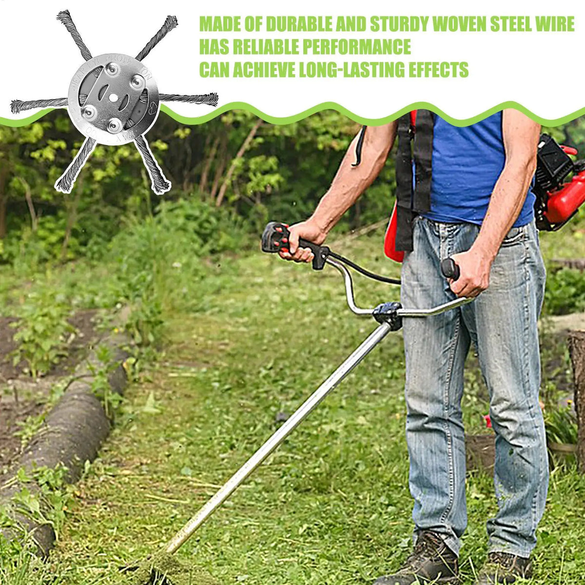 Steel Wire String Trimmer Head – Rotary Weed Cutter Attachment Trimmer Head Axl