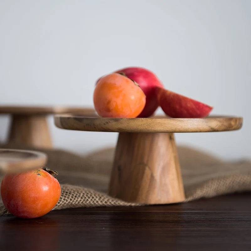KEMORELA Elevated Wooden Cake Stand & Serving Tray Wooden Cake Stand Axl