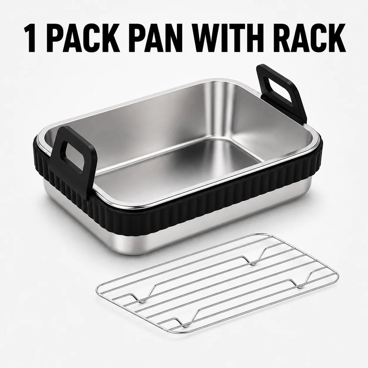 Stainless Steel Air Fryer Roasting Pan Set with Rack & Lid Roasting Pan Set Axl 1 Pack Pan With Rack