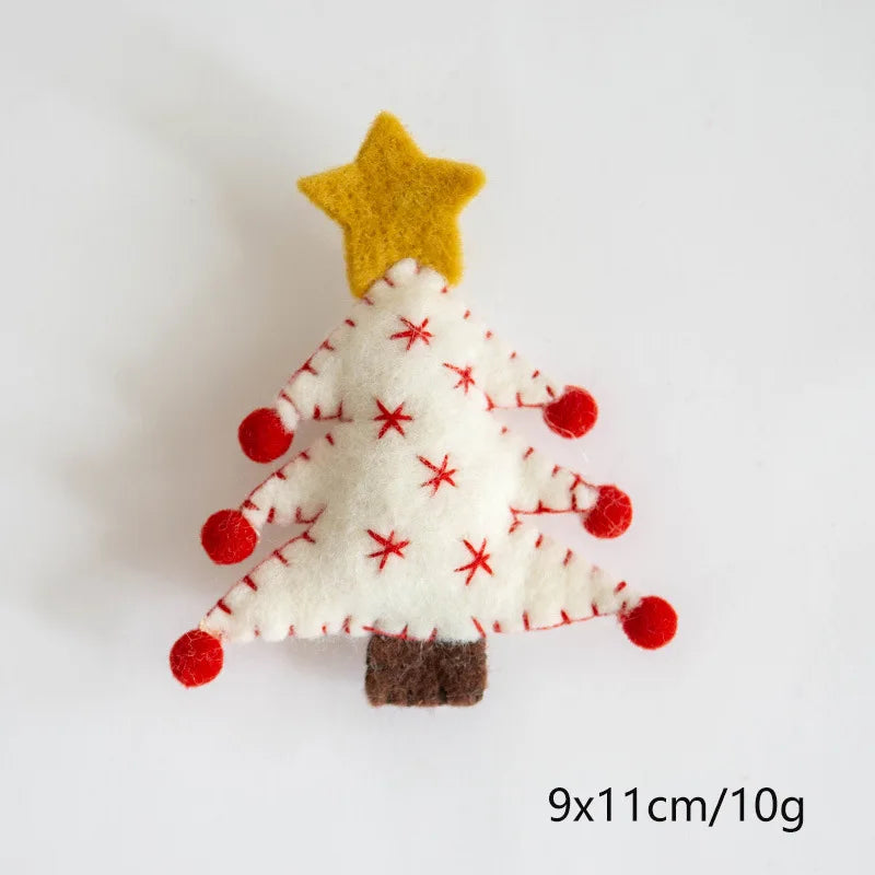 Wool Felt Christmas Ornaments – Snowmen, Tree & Wreath Décor Christmas Ornaments Axl White Christmas Tree
