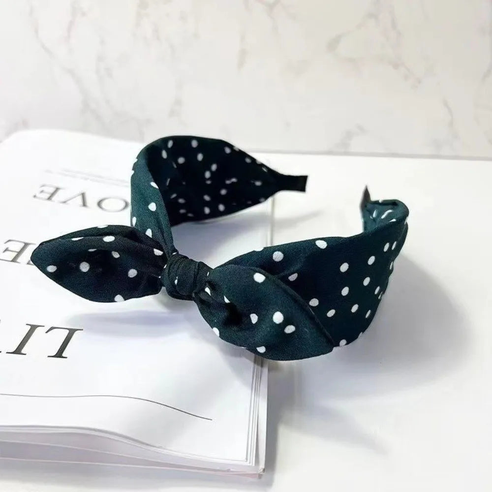 Women's Bow Knot Headband – Vintage Polka Dot Rabbit Ear Bow Knot Headband Axl